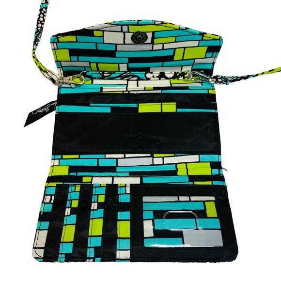 Vera Bradley Trifold Wallet Crossbody Purse Hipster Rumba Clutch Blue Retired - Picture 6 of 16